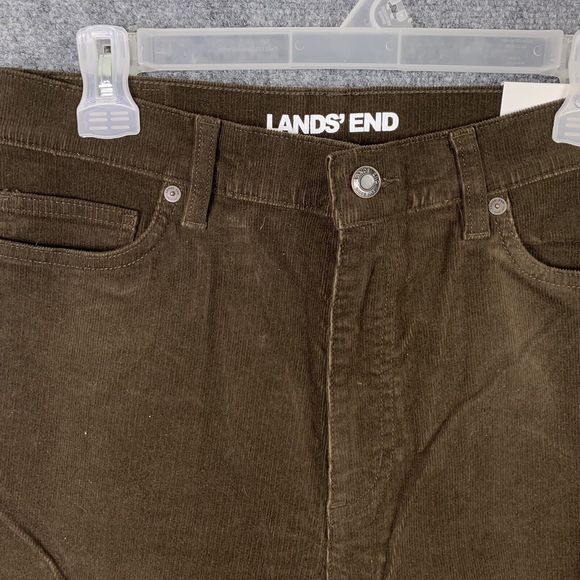 Lands End NWT Brown Corduroy Jeans Women 12 Tall High Rise - Picture 5 of 15